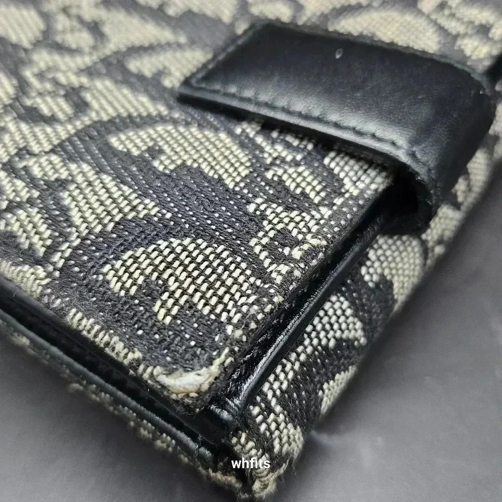Christian Dior Trotter Canvas Trifold Wallet with dust bag and box.